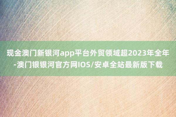 现金澳门新银河app平台外贸领域超2023年全年-澳门银银河官方网IOS/安卓全站最新版下载