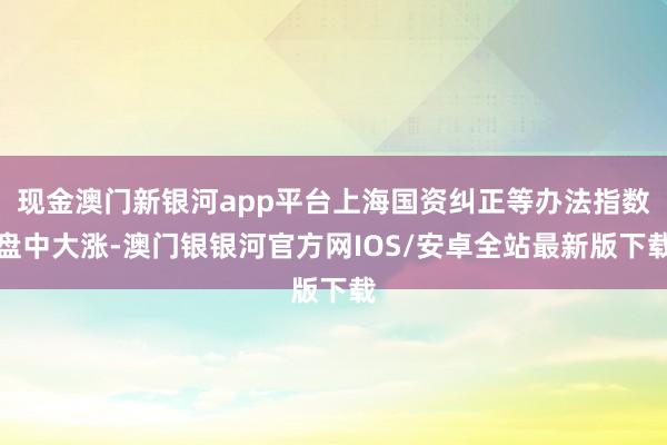 现金澳门新银河app平台上海国资纠正等办法指数盘中大涨-澳门银银河官方网IOS/安卓全站最新版下载