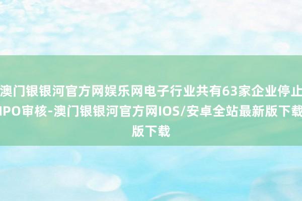 澳门银银河官方网娱乐网电子行业共有63家企业停止IPO审核-澳门银银河官方网IOS/安卓全站最新版下载